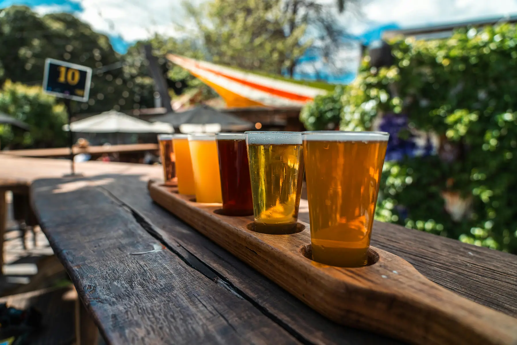 Patagonian craft beer poured fresh from the tap at a local pub.