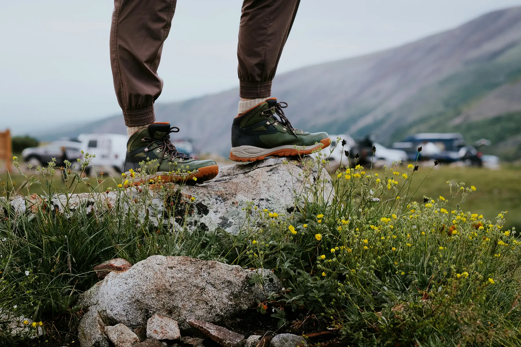 Waterproof hiking boots suited for the rocky W Trek terrain