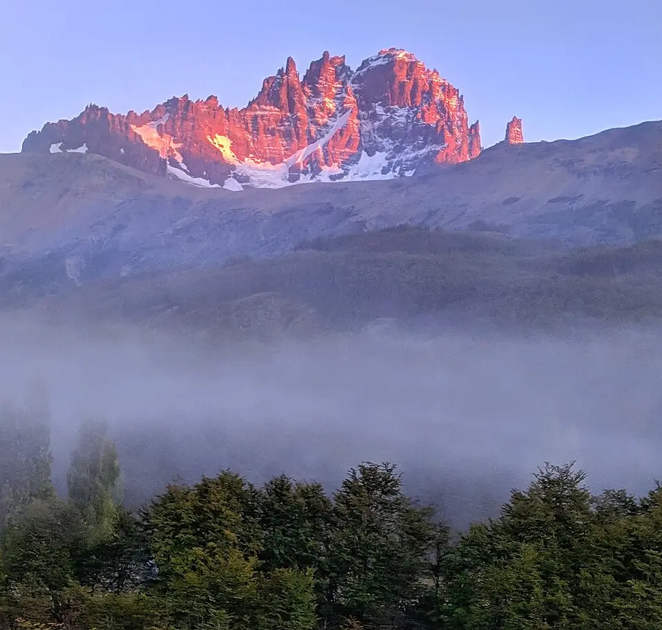 The rugged scree slopes and hanging glaciers along the Cerro Castillo circuit