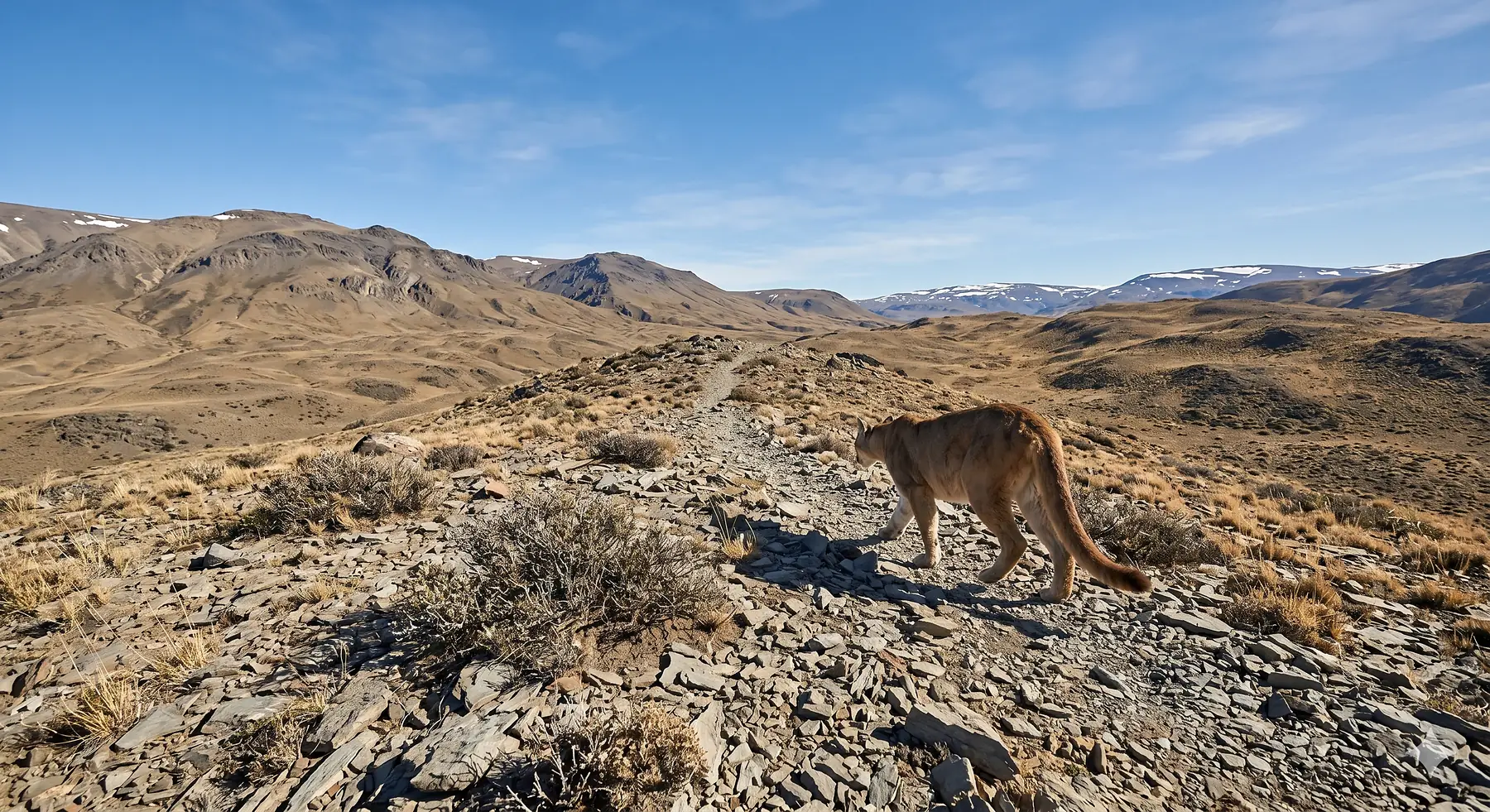 Puma on rocky terrain