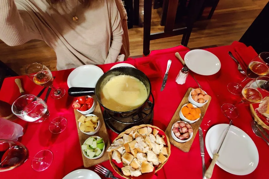 A warming shared dish representative of fondue at La Marmite