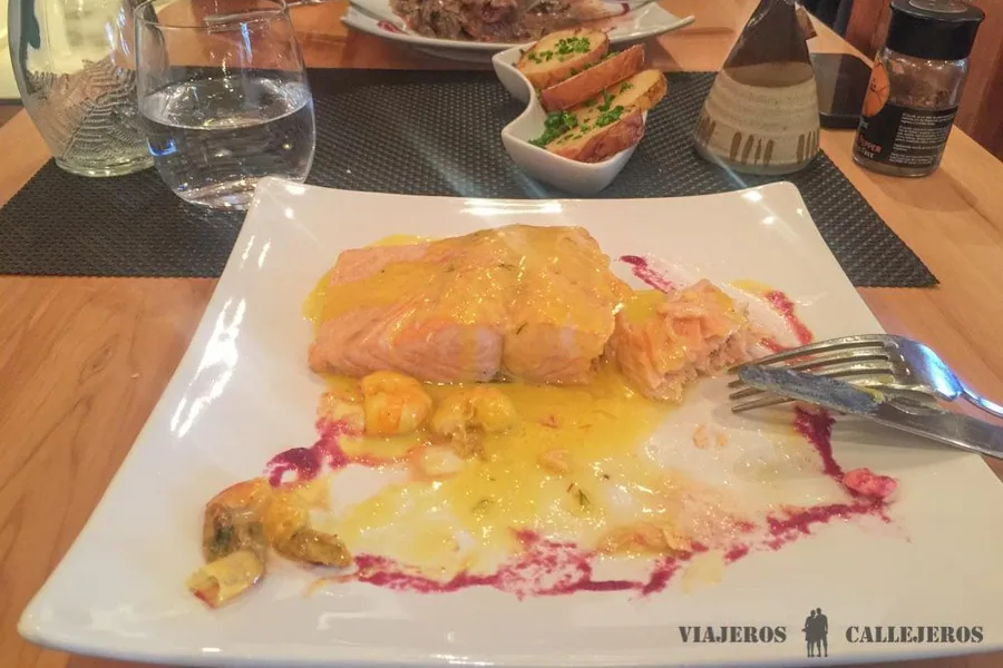 Patagonian meat served with colourful accompaniments