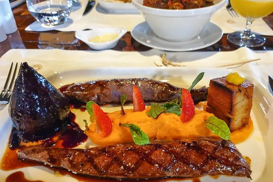 A refined seafood dish representative of luxury Patagonian dining